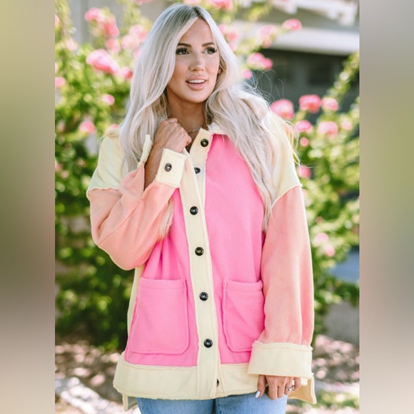 Autumn patchwork fleece shacket - Picture 1 of 3